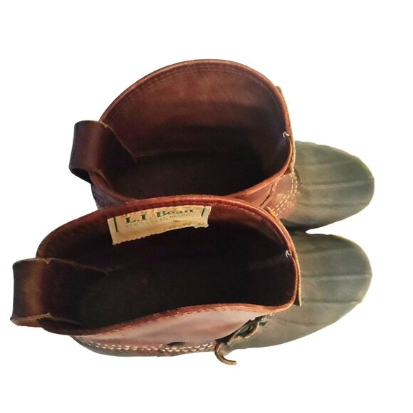 L.L. Bean Women's 8 Maine Hunting Shoe Brown/Black Leather Rubber Duck Boots - Picture 11 of 13